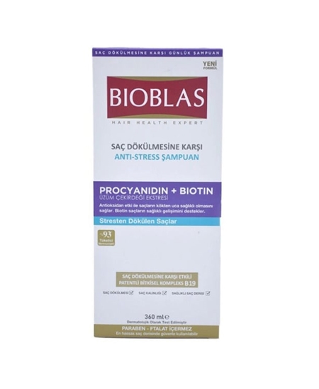 Picture of Bioblas Şampuan 360 ml Saç Dökülmesine Karşı Anti-Stress + 30 ml Proxentin Dezenfektan Hediye